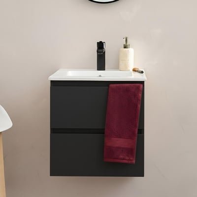 Meuble vasque 45cm et robinet noir SORRENTO MOB IN