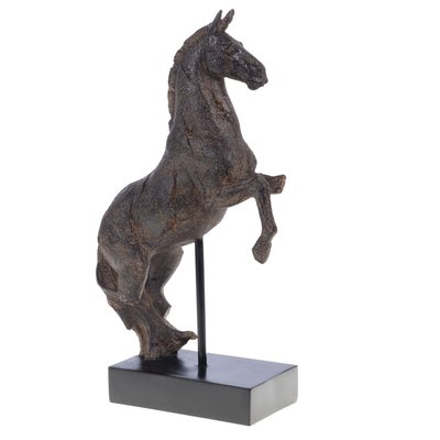 Cheval rustique cabre sur socle AMADEUS