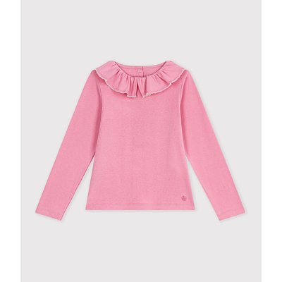 T-shirt manches longues à col volanté PETIT BATEAU