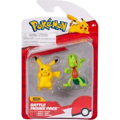 Pokémon - Lot de 2 figurines de combat Pikachu et Geckabor JAZWARES