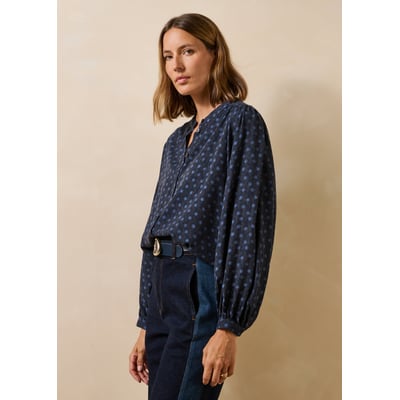 Chemise manches longues col mao à imprimé LA FEE MARABOUTEE