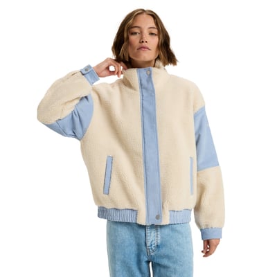 Veste oversize en sherpa avec bloc de velours côtelé WRAP IT UP CORD. ROXY