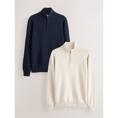 Pull standard à col zippé premium, lot de 2 NEXT