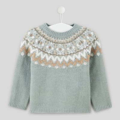 Pull manches longues col rond jacquard, certifié OEKO-TEX BOUT'CHOU