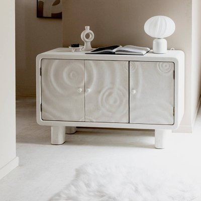 Buffet 3 portes en MDF blanc effet béton  DANAÉ MADE IN MEUBLES 