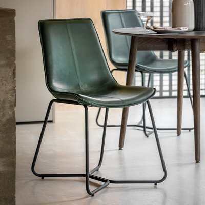 Hines Industrial Faux Leather Dining Chairs (Set of 2) SO'HOME