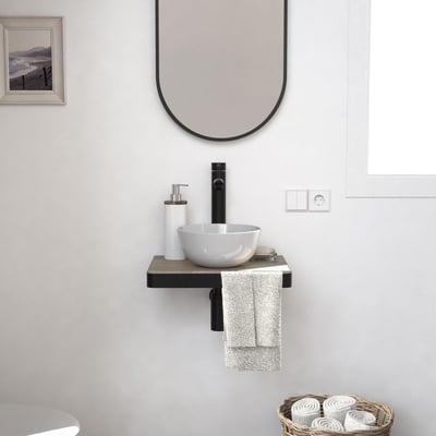 Lave-mains fin +vasque+robinet+miroir SOHO MOB IN