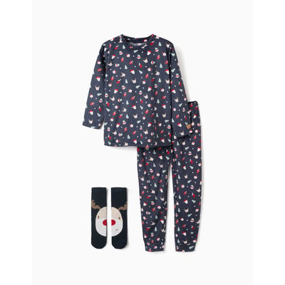 Pyjama + chaussettes antidérapantes avec motif de Noël ZIPPY