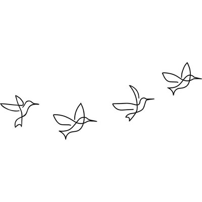 Décoration murale en métal Oiseaux Origami HANAH HOME