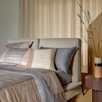 Housse de couette en satin de coton beige, TAMAN BOSS HOME