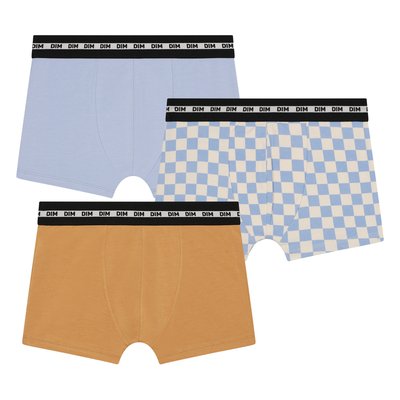 Lot de 3 boxers garçon coton stretch à motif EcoDim DIM