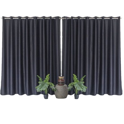 Lot de 2 grands Rideaux unis occultants avec œillets TOILINUX