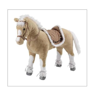 Cheval peluche à monter, beige et blanc. Charge env. 100 kg HAPPY PEOPLE