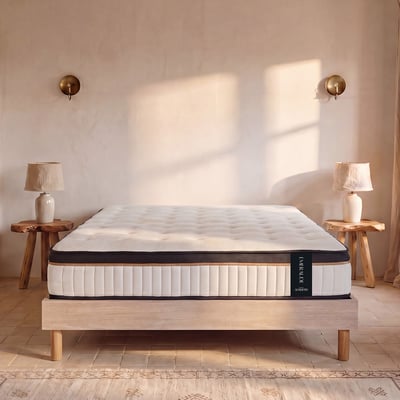 Ensemble Matelas EMERAUDE et Sommier SÉLÉNA - 24 cm d'épaisseur - Accueil moelleux, soutien mi-ferme MAISON AUBERTIN
