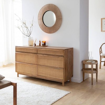 Commode en bois de manguier et cannage  RIM MADE IN MEUBLES 