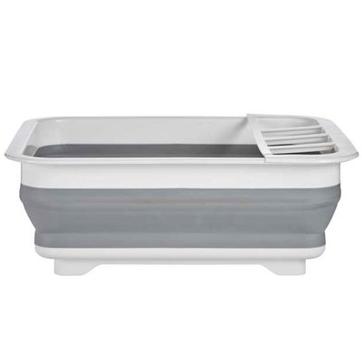 Égouttoir à vaisselle pliable plastique gris et blanc WADIGA