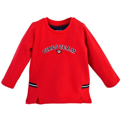Sweat fille manches longues rouge SUCRE D'ORGE