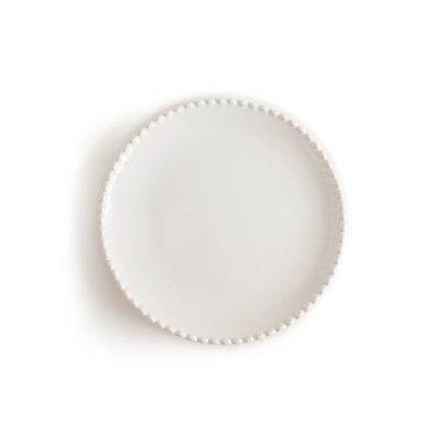Lot 4 assiettes à dessert grès liseré perlé, Akoya LA REDOUTE INTERIEURS