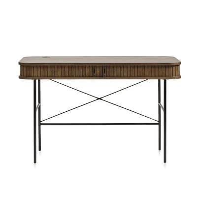 Bureau 2 portes 120 cm - Bois foncé - ALBA MAISON AUBERTIN