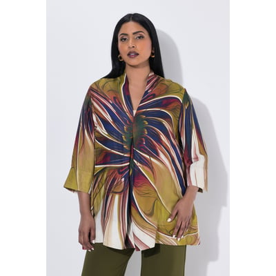 Blouse en satin motif feuilles ULLA POPKEN