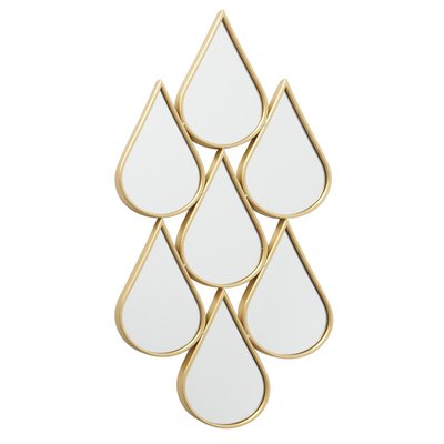 Miroir gouttes en métal doré 46x98x2.5cm WADIGA