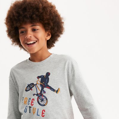Cotton Mix Freestyle T-Shirt with Long Sleeves LA REDOUTE COLLECTIONS
