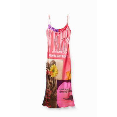 Robe nuisette midi collage - MATERIAL FINISHES - L DESIGUAL