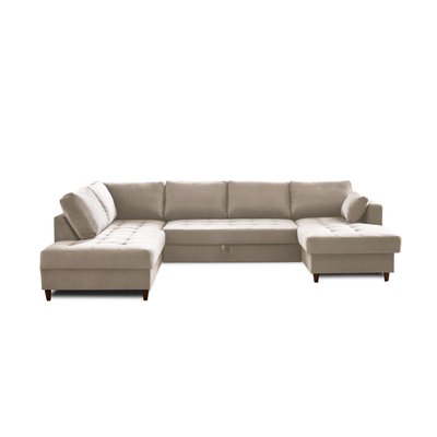 Canapé d'Angle Convertible en Velours 7 places - ANNA LISA DESIGN