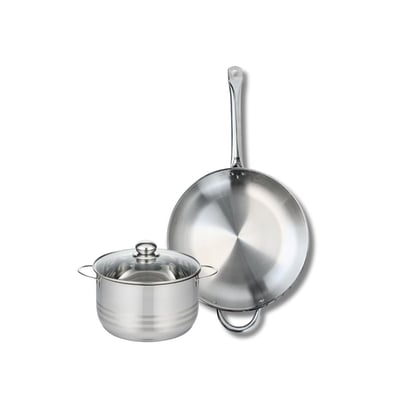 Batterie de cuisine 1 poêle 32cm + 1 faitout 20cm PROFI BRILLANT ELO
