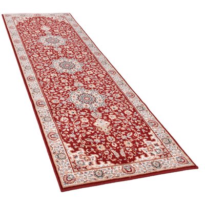 Tapis couloir floral Dolna, tissé, laine, d'orient THEKO