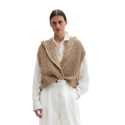 Cardigan sans manches loose en fil à bandelettes MARC O'POLO