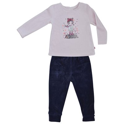 Pyjama fille anthracite/rose SUCRE D'ORGE