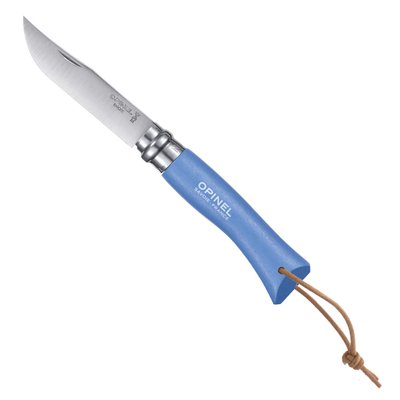 Couteau   n°7 - lame 8 cm   avec lien en cuir-BAROUDEUR OPINEL