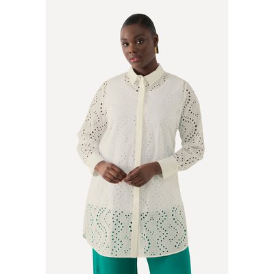 Blouse longue à col de chemise et manches ULLA POPKEN