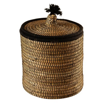 Panier à linge en fibres naturelles et laine HOME MAISON