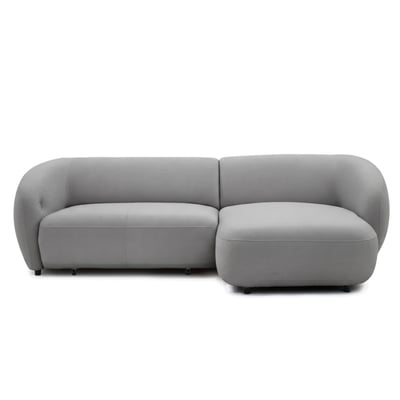 Canapé d'angle convertible 4 places en tissu lisse, HALO BOBOCHIC