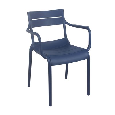 Chaise de terrasse en plastique avec accoudoirs, PANAME OVIALA