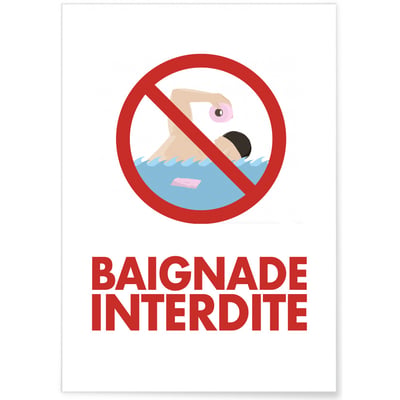 Affiche Baignade interdite dans les toilettes L'AFFICHERIE