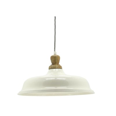 Suspension en métal et bois Ø 40 blanc AUBRY GASPARD