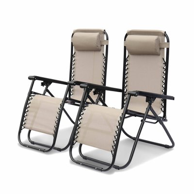 Fauteuil relax acier pliante multi positions (lot de 2) PATRICK SWEEEK
