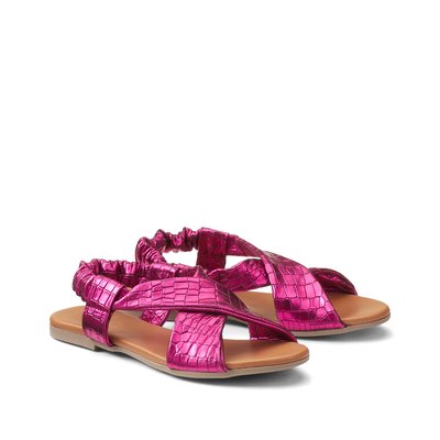 Emilie Leather Flat Sandals PIECES