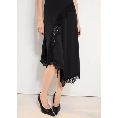Robe asymétrique en dentelle MANGO