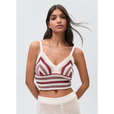 Top maille ajourée coton MANGO TEEN