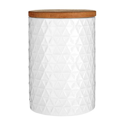 Geome Triangle Storage Canister in White Dolomite SO'HOME