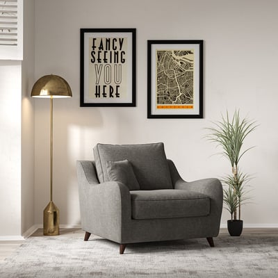 Amelia Soft Brushed Armchair with Dark Wood Legs ÉDITÉ