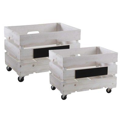 Caisses de rangement en bois blanchi (Lot de 2) AUBRY GASPARD
