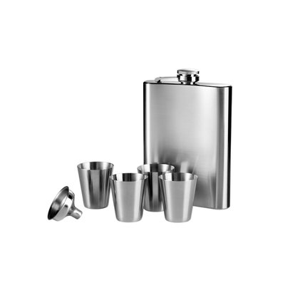6-Piece Hip Flask Set in Stainless Steel, 8oz SO'HOME