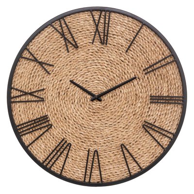 Horloge murale métal et paille NICO ATMOSPHERA
