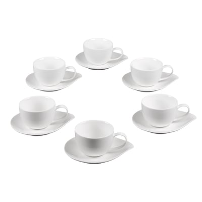 Coffret de 6 tasses à café avec sous tasses 10 cl Pétale TABLE PASSION