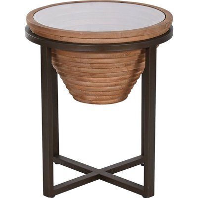 Table d'appoint bois et verre élégance RECOLLECTION